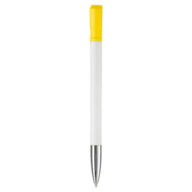 Stylo Toppoint Nash pointe métallique hardcolour - Blanc / Jaune