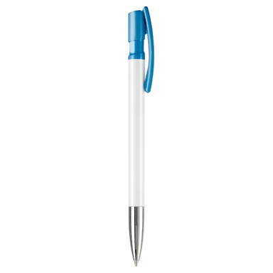 Stylo Toppoint Nash pointe métallique hardcolour - Blanc / Bleu clair