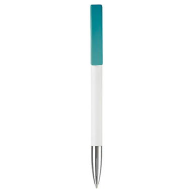 Stylo Toppoint Nash pointe métallique hardcolour - Blanc / Turquoise