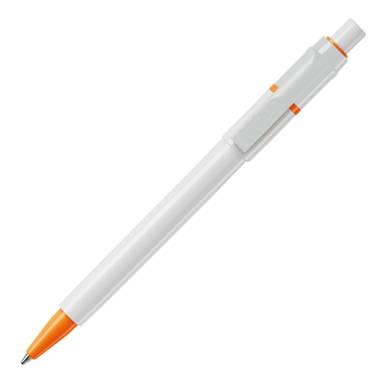 Stilolinea Baron hardcolour ballpoint pen - White / Orange