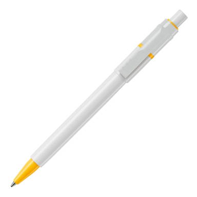 Stilolinea Baron hardcolour ballpoint pen - White / Yellow