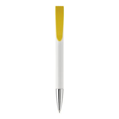 Stylo métal Toppoint Apollo hardcolour - Blanc / Jaune