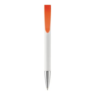 Stylo métal Toppoint Apollo hardcolour - Blanc / Orange