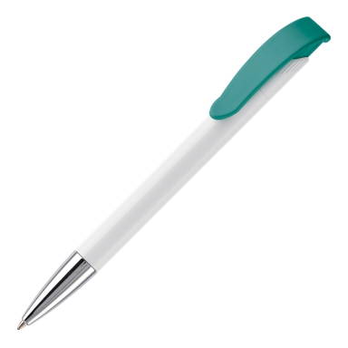Stylo métal Toppoint Apollo hardcolour - Blanc / Turquoise