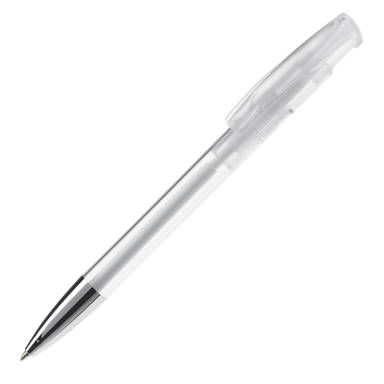 Stylo métal transparent Toppoint Avalon - Transparent / Blanc