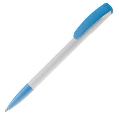 Toppoint Deniro Hardcolour Ballpoint Pen - White / Light Blue