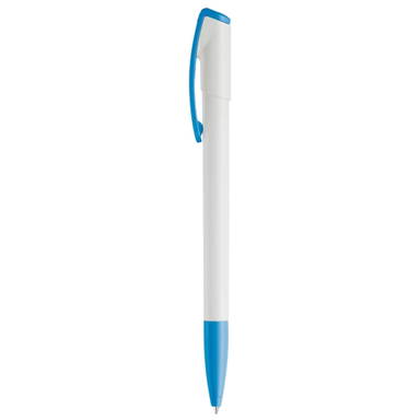 Toppoint Deniro Hardcolour Ballpoint Pen - White / Light Blue