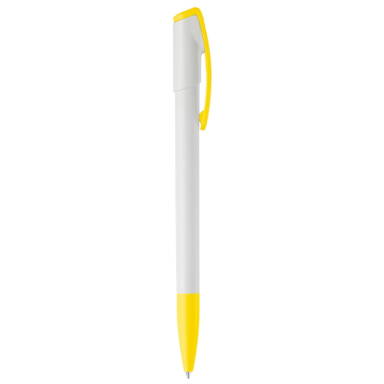 Toppoint Deniro Hardcolour Ballpoint Pen - White / Yellow