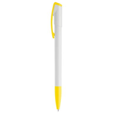 Toppoint Deniro Hardcolour Ballpoint Pen - White / Yellow