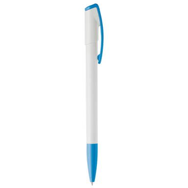 Toppoint Deniro Hardcolour Ballpoint Pen - White / Light Blue