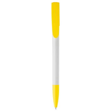 Toppoint Deniro Hardcolour Ballpoint Pen - White / Yellow