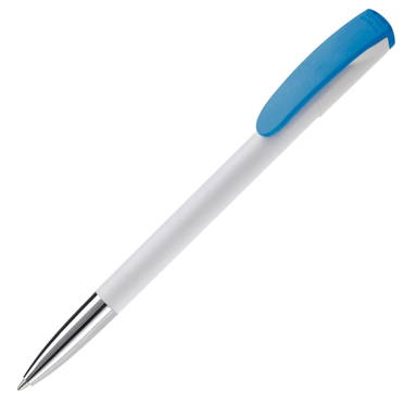 Stylo Toppoint Deniro pointe métallique hardcolour - Blanc / Bleu clair