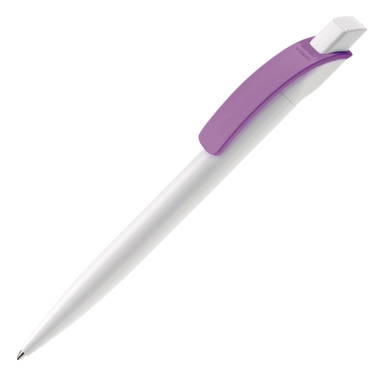 Toppoint Cube hardcolour balpen - Wit / Paars