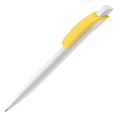 Toppoint Cube hardcolour balpen - Wit / Geel