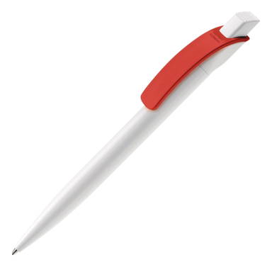 Toppoint Cube hardcolour balpen - Wit / Rood