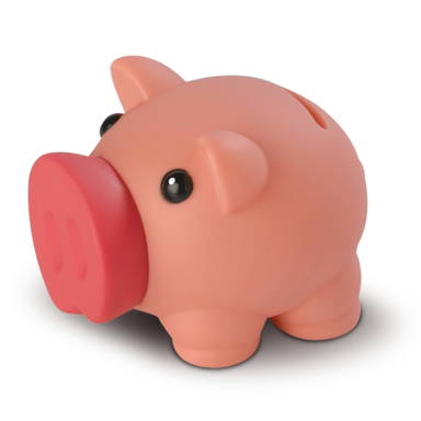Petit cochon tirelire en plastique - Rose
