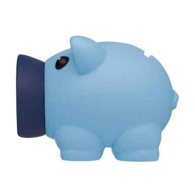 Petit cochon tirelire en plastique - Bleu clair