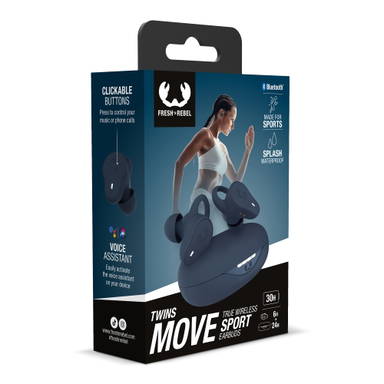 Fresh 'n Rebel True Wireless sports earbuds - Donkerblauw