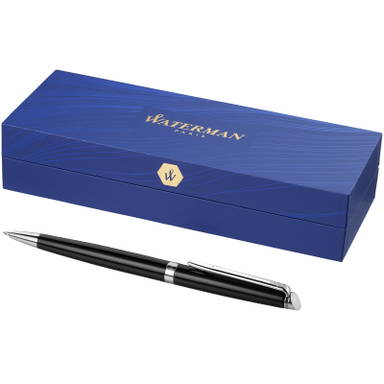 Waterman Hémisphère Messing Kugelschreiber (blaue Tinte) - Schwarz/silber