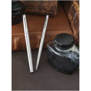 Waterman Hémisphère Stahl Kugelschreiber (schwarze Tinte) - Silber