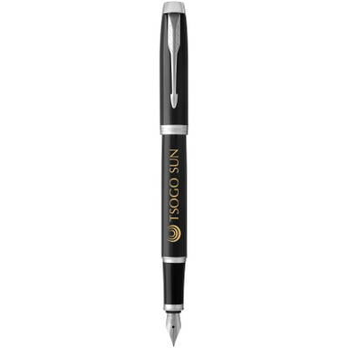 Parker IM Klassik Füllfederhalter (blaue Tinte) - Schwarz/Chrom