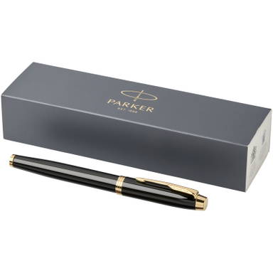 Parker IM Classic Tintenroller (schwarze Tinte) - Schwarz/Gold