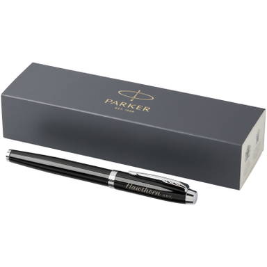Parker IM Classic Tintenroller (schwarze Tinte) - Schwarz/Chrom