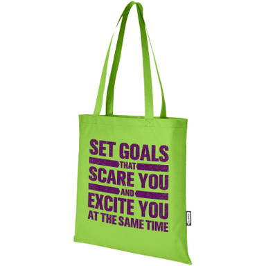GRS gerecycled non woven conferentiedraagtas | 80 grams | 40 x 38 cm - Lime