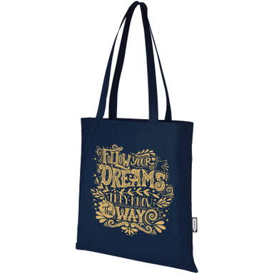 GRS gerecycled non woven conferentiedraagtas | 80 grams | 40 x 38 cm - Navy