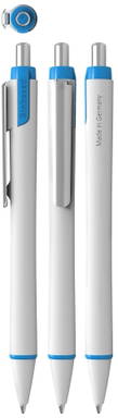 Stylo promotionnel Schneider Slider Xite - Blanc/cyan