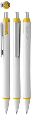 Stylo promotionnel Schneider Slider Xite - Blanc/jaune