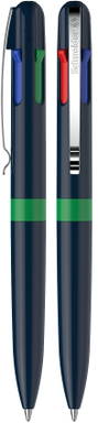 Stylo bille Schneider Take 4 accent - Bleu foncé/vert