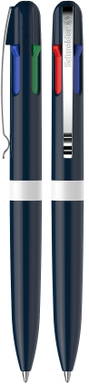 Stylo bille Schneider Take 4 accent - Bleu foncé/blanc