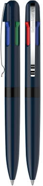 Stylo bille Schneider Take 4 accent - Bleu foncé/noir