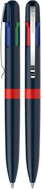 Stylo bille Schneider Take 4 accent - Bleu foncé/rouge