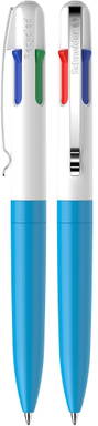 Stylo bille Schneider Take 4 - Cyan/blanc