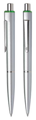 Schneider K 1 metal look balpen - Zilver/transparant groen