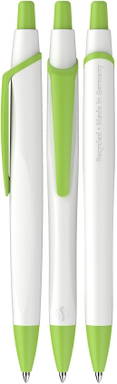 Stylo bille Schneider Reco basic blanc - Blanc/vert clair