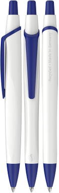 Stylo bille Schneider Reco basic blanc - Blanc/bleu