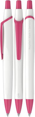 Stylo bille Schneider Reco basic blanc - Blanc/rose