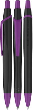 Stylo bille Schneider Reco basic noir - Noir/violet