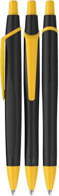 Stylo bille Schneider Reco basic noir - Noir/jaune