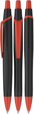 Stylo bille Schneider Reco basic noir - Noir/rouge