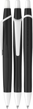 Stylo bille Schneider Reco basic noir - Noir/blanc