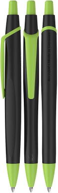 Stylo bille Schneider Reco basic noir - Noir/vert clair