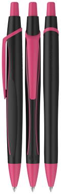 Stylo bille Schneider Reco line noir - Noir/rose