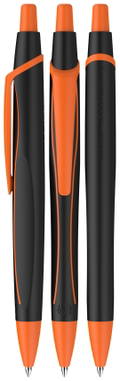 Stylo bille Schneider Reco line noir - Noir/orange