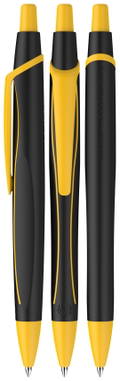 Stylo bille Schneider Reco line noir - Noir/jaune