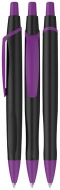 Stylo bille Schneider Reco max noir - Noir/violet