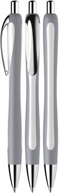 Stylo bille Schneider Slider Rave - Gris clair/blanc